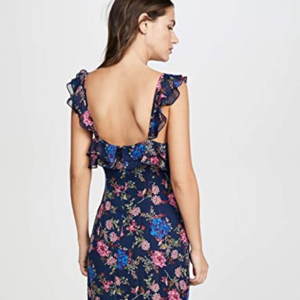 WAYF Issy Ruffle Strap Midi Dress SIZE S - Picture 4 of 15